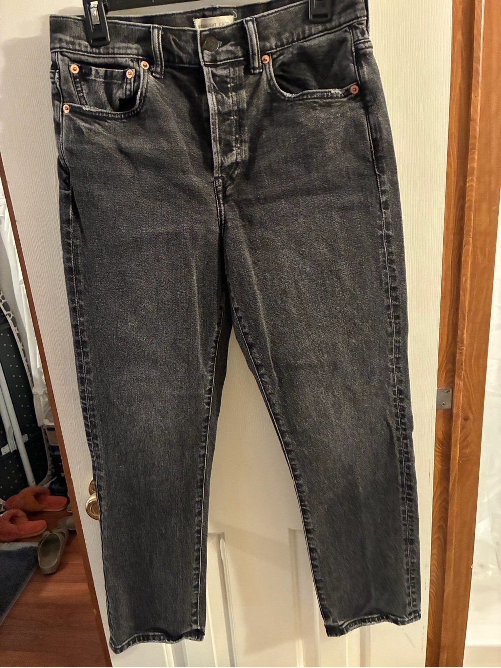 American Eagle Outfitters Black Washed Ankle Jeans